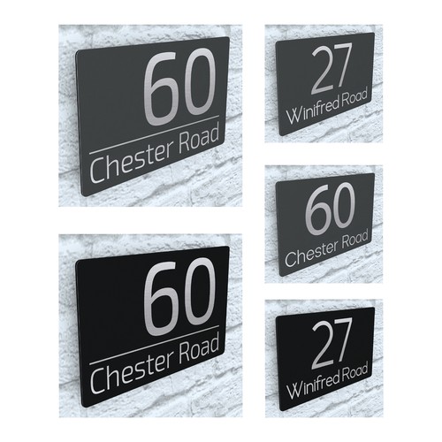 Floating house number plaques - floating,