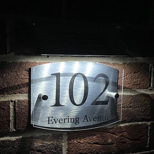 House number plaques solar - house,
