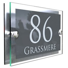 House Number Plaques Glass