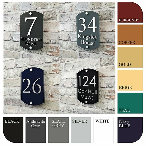 Modern house address sign door - house,