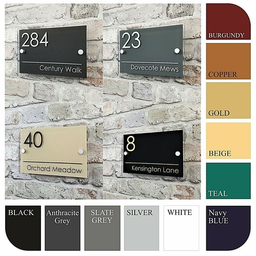 Contemporary house sign door - contemporary,