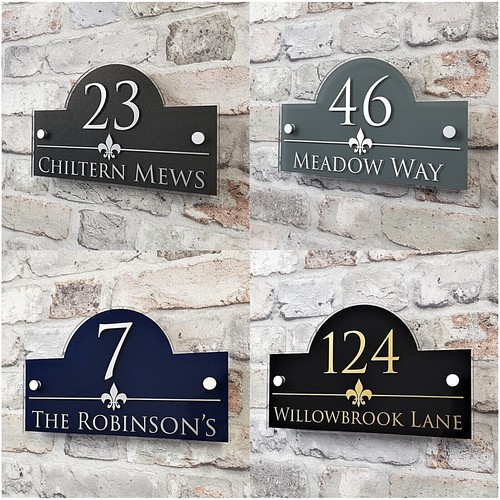 Personalised address plaques - address, &